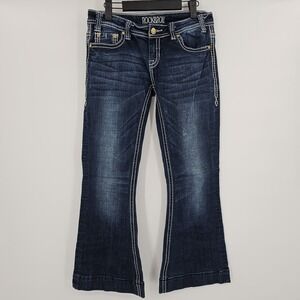 Rock & Roll‎ Cowgirl Jeans 28x30 Trousers Thick Stitch Rodeo Embroidered Stretch